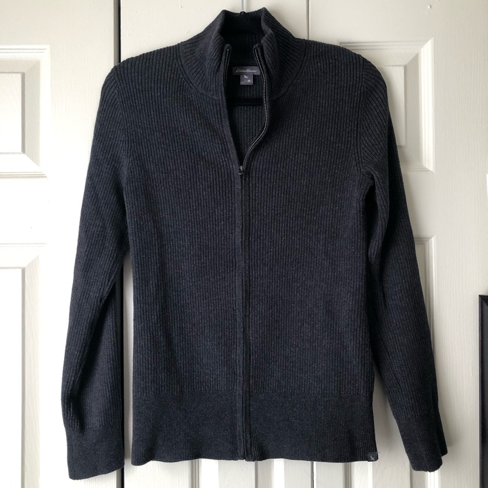 Charcoal Full Zip Up Sweater